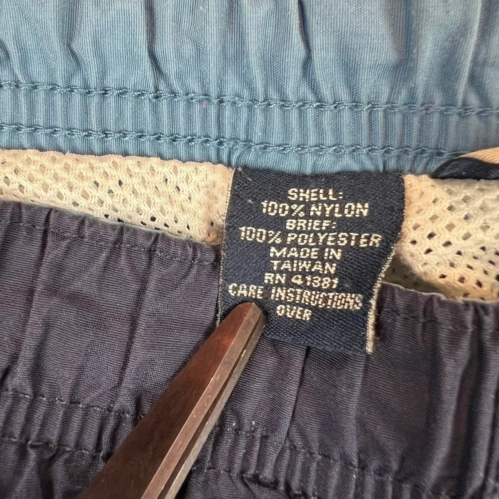 Vintage Polo Sport Ralph Lauren Mens Navy Blue Nylon Swim Trunks Shorts Size M